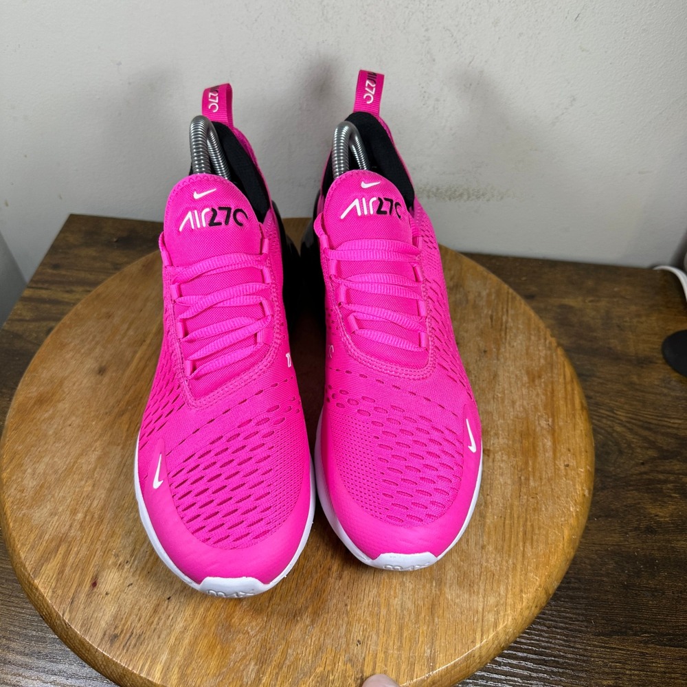 Nike Air Max 270 Hyper Pink Black White Sneakers 943345-602 Womens 8.5 / 7Y - Picture 7 of 8